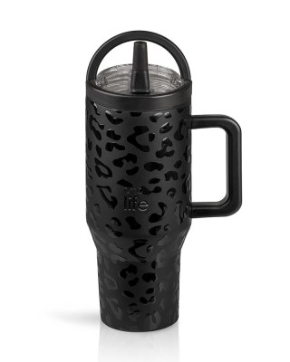 Ποτήρι Θερμός 2Handles Lid Tumbler 900ML Leopard Black