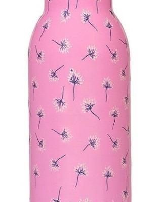 Μεταλλικό Μπουκάλι Θερμός Ανοξείδωτο 550ml Pink Dandellion με Καλαμάκι