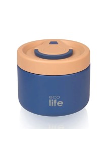 Ecolife Στρογγυλό Θερμός Φαγητού 650ml Μπλε
