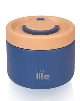 Ecolife Στρογγυλό Θερμός Φαγητού 650ml Μπλε
