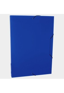 Κουτί Αρχειοθέτησης Πλαστικό PVC 4cm με Λάστιχο Μπλε (Blue)