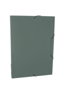 Κουτί Αρχειοθέτησης Πλαστικό PVC 4cm με Λάστιχο Γκρι (Grey)