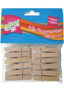 Ξύλινα Μανταλάκια 48mm/12τμχ Groovy