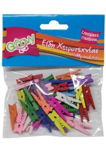 Ξύλινα Μανταλάκια χρωματιστά 25mm/40τμχ Groovy