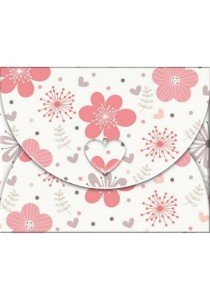 Ευχετήρια κάρτα φάκελος -Pink floral
