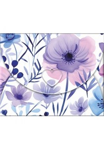 Ευχετήρια κάρτα φάκελος -Blue floral