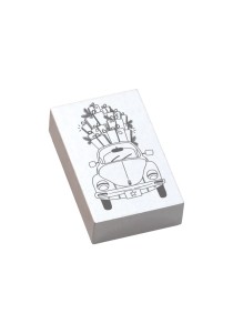 COLOP Arts & Crafts May & Berry Stamp – Car with gifts (white) 35x55mm