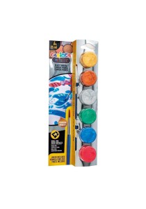 Τέμπερες Carioca metallic 6x25ml + Πινέλο 