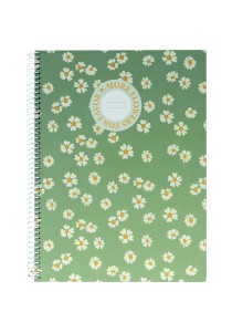 Τετράδιο Σπιράλ B'LOG Flowers Green A4 80 φύλλων Ancor