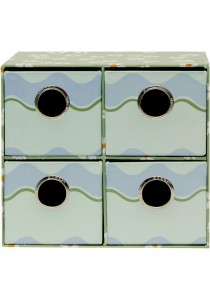 Συρταριέρα Με 4 Συρτάρια Flowers Green Ancor