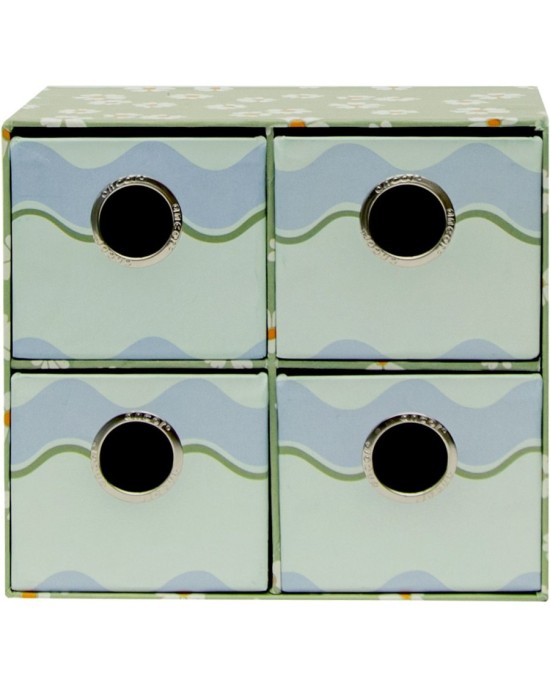 Συρταριέρα Με 4 Συρτάρια Flowers Green Ancor
