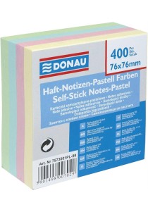 Αυτοκόλλητα χαρτάκια σημειώσεων DONEU 76x76mm Pastel (Διάφορα χρώματα)