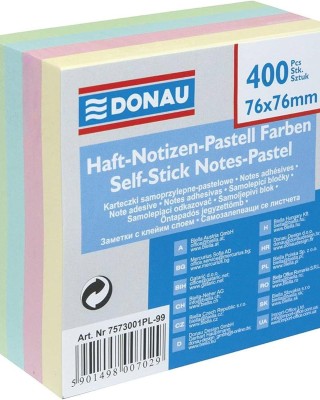 Αυτοκόλλητα χαρτάκια σημειώσεων DONEU 76x76mm Pastel (Διάφορα χρώματα)