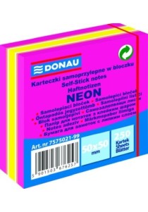 Αυτοκόλλητα Χαρτάκια κύβος DonauNeon50X50mm ,neon 5 color mix
