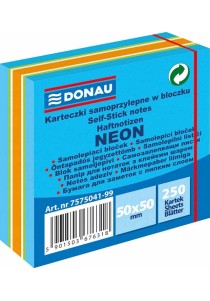 Αυτοκόλλητα Χαρτάκια κύβος DonauNeon50X50mm ,neon 5 color mix (250φύλλα)