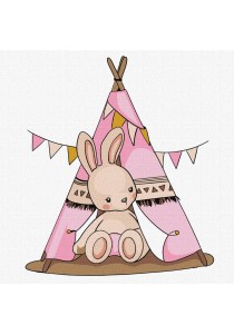 Σετ ζωγραφικής με αριθμούς Ideyka - Indian rabbit