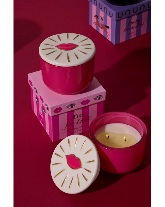 Smoked cherry  κερί σόγιας σε ροζ γυάλινο δοχείο 226gr, Charmed - Paddywax