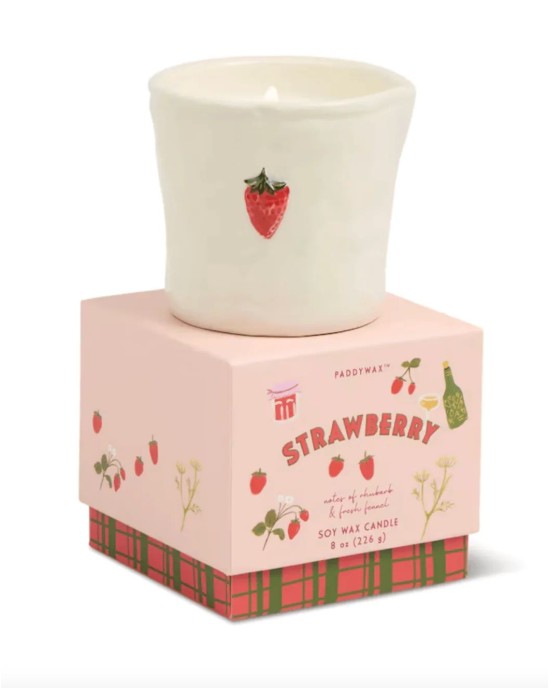 Strawberry Φυτικό Κερί 226gr σε κεραμικό δοχείο, Bistro Strawberry - Paddywax