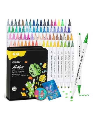 Ohuhu Acrylic Markers Cotton-core Σετ 72 Ακρυλικών Μαρκαδόρων Akaka Brush & Fine