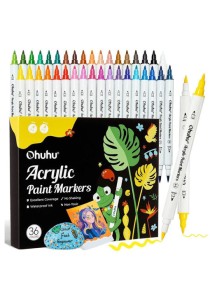Μαρκαδόρος Ohuhu Acrylic Paint 36τμχ. Markers Cotton-core Brush & Fine 