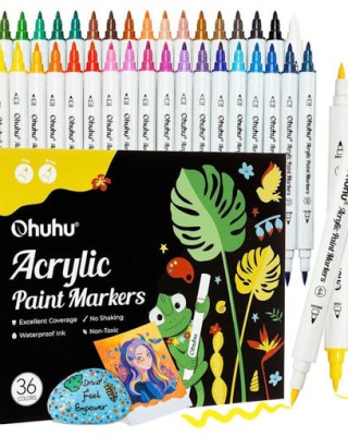 Μαρκαδόρος Ohuhu Acrylic Paint 36τμχ. Markers Cotton-core Brush & Fine 