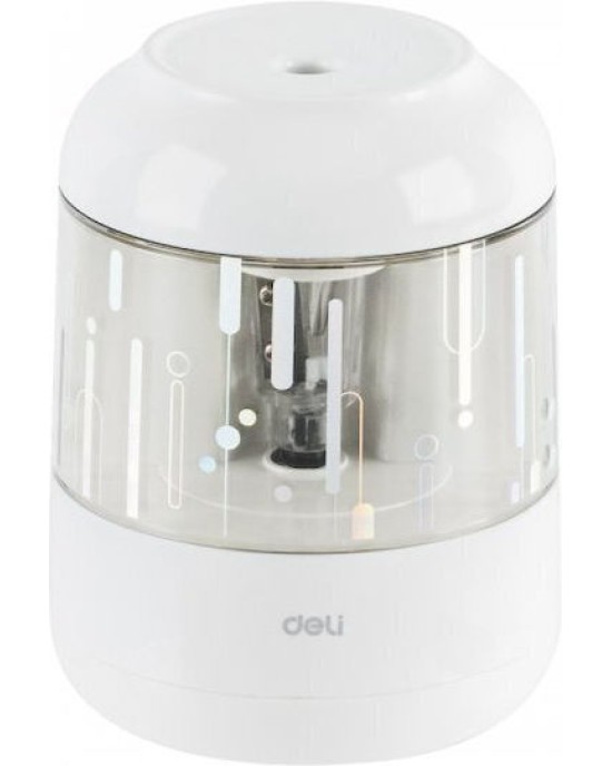  Πλαστική Ηλεκτρική Ξύστρα Λευκή Βαρελάκι