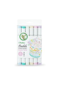 Σετ Μαρκαδόροι Ohuhu Honolulu Alcohol Art Markers Pastel Tone Brush & Chisel (6 τεμάχια)