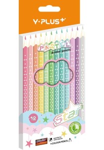 Y-Plus Σετ 12 ξυλομπογιές Pastel stars