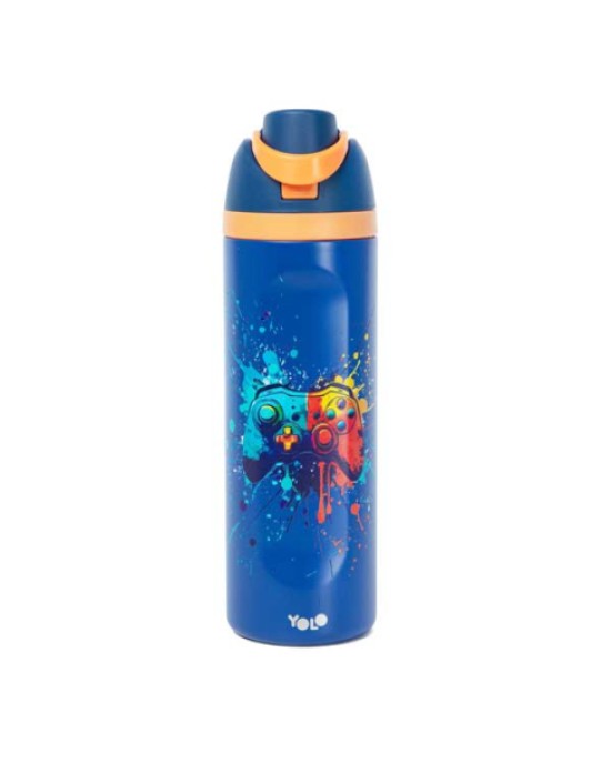 Παγούρι Μεταλλικό Θερμός 2 σε 1 Yolo 700ml Blue Gaming