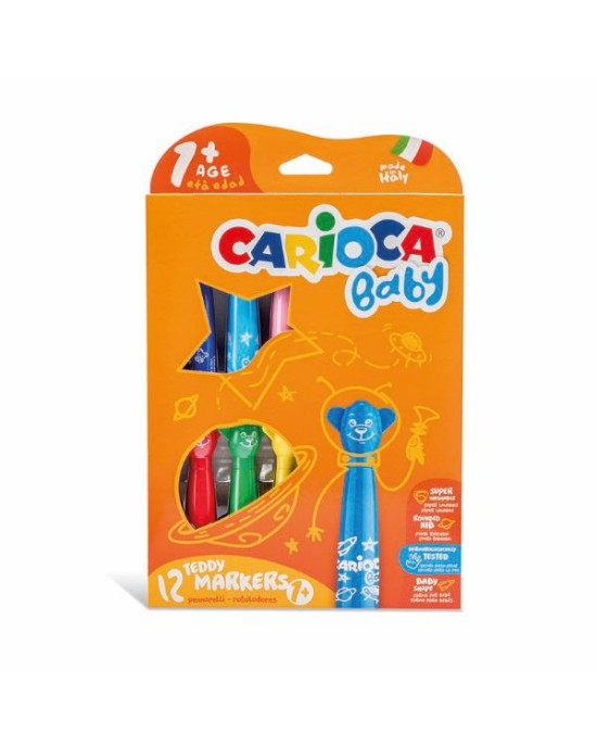Μαρκαδόροι Carioca baby Teddymarkers 12 χρώματα