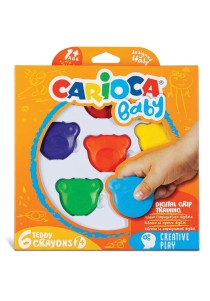 Teddy crayons CARIOCA baby 6 χρώματα