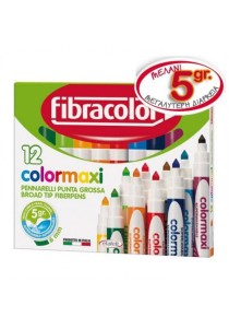  Μαρκαδόροι Fibracolor Colormaxi Jumbo 5gr. 12τεμ. Washable