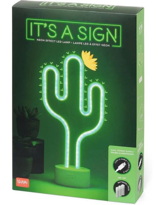 Legami φωτιστικό It's a Sign: Neon Effect - Cactus 