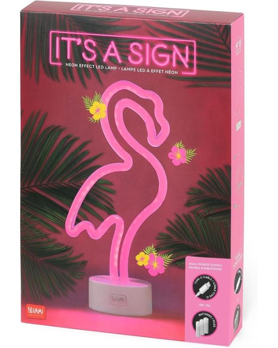 Legami φωτιστικό It's a Sign: Neon Effect - Flamingo