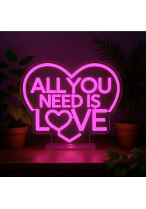 Λάμπα LED με φως νέον - All You Need is Love - It's a Sign