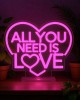 Λάμπα LED με φως νέον - All You Need is Love - It's a Sign