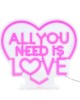 Λάμπα LED με φως νέον - All You Need is Love - It's a Sign