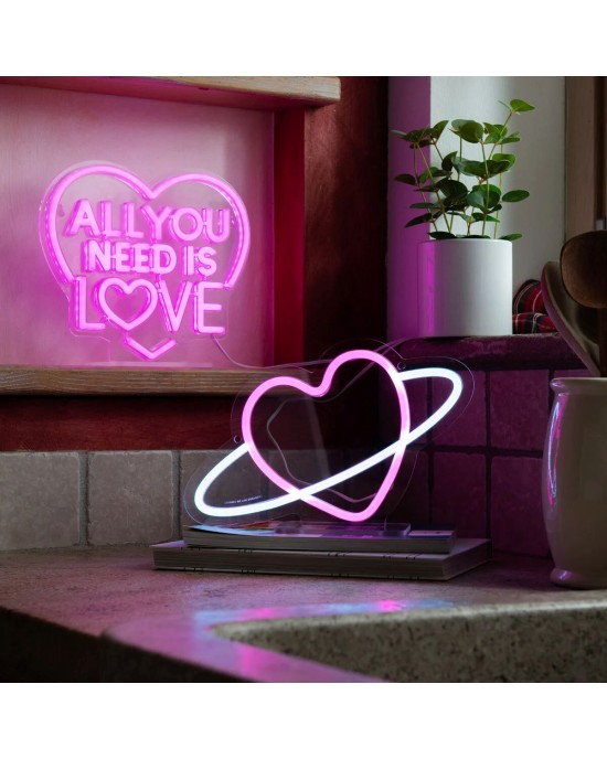 Λάμπα LED με φως νέον - All You Need is Love - It's a Sign