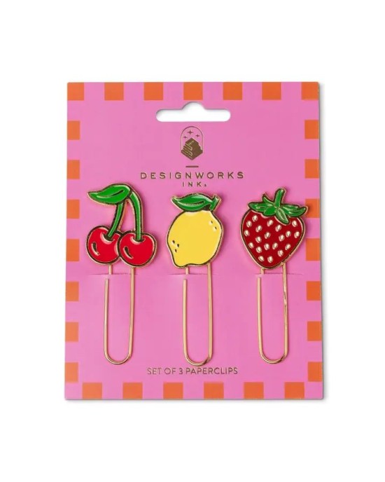 DesignWorks Set of 3 Paperclips – Fruit