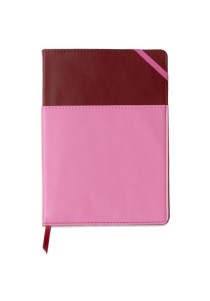Σημειωματάριο Designworks 15x21cm - Vegan Leather Pocket Burgundy & Pink