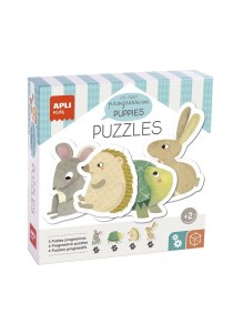 Apli Σετ 4 Παζλ My First Progressive Puzzles - Puppies για 2+ Ετών