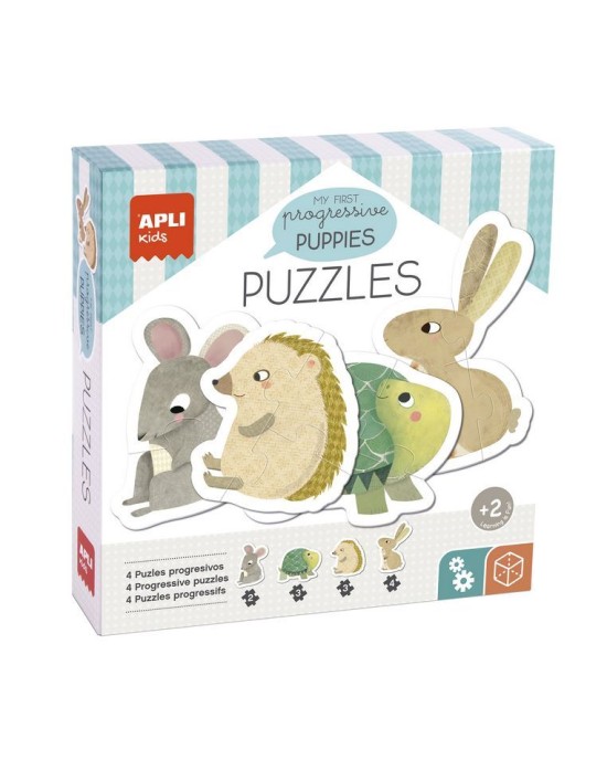 Apli Σετ 4 Παζλ My First Progressive Puzzles - Puppies για 2+ Ετών