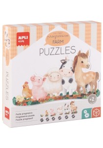 Σετ παζλ Apli Kids - My First Progressive Farm Puzzles