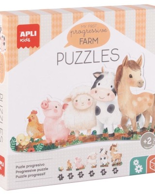 Σετ παζλ Apli Kids - My First Progressive Farm Puzzles