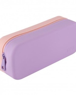 Κασετίνα βαρελάκι σιλικόνης Apli: Bicolor Pastel Nordic - ροζ/μοβ