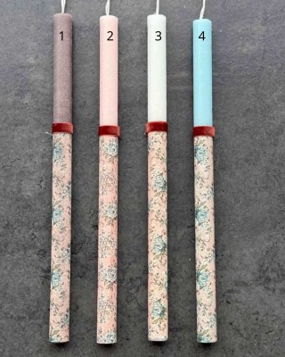 Λαμπάδα με ντεκουπαζ floral No 3