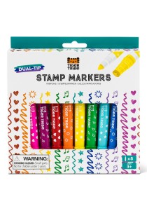 Μαρκαδόροι με Σφραγίδα Dual Tip Set of 8