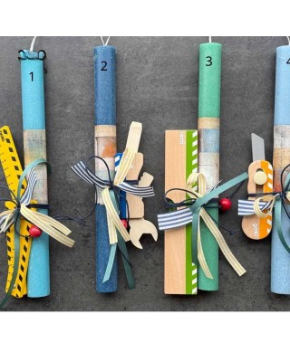 Λαμπάδα με ξύλινα εργαλεία Νο4