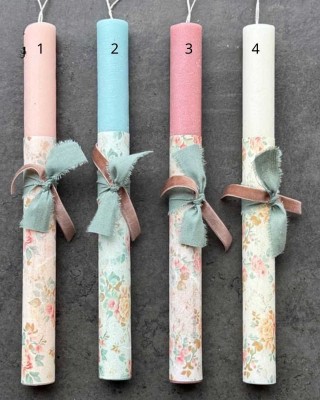 Λαμπάδα με ντεκουπάζ floral romantic Νο4