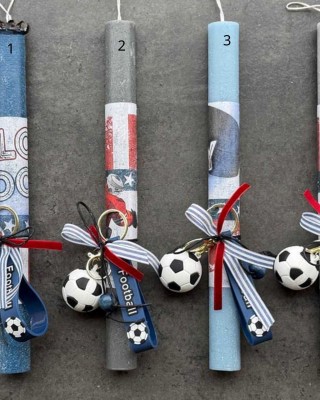 Λαμπάδα με μπρελόκ μπάλα ποδοσφαίρου Νο4